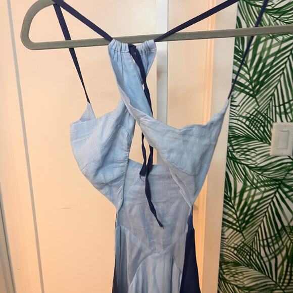 NWT Love the Label Cut Out Midi Dress in Blue Ombre Medium - Picture 7 of 15